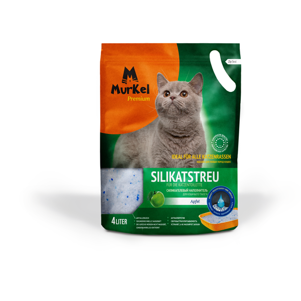 Наполнитель для кошачьего туалета Murkel 4 л силикагелевый   Яблоко 1,8 кг