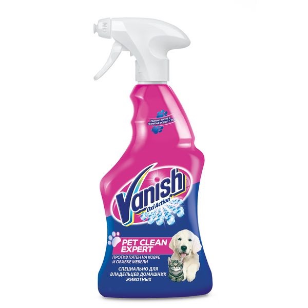 Пятновыводитель Vanish Oxi Action Pet Clean Expert спрей для ковров и обивки мебели, 750 мл