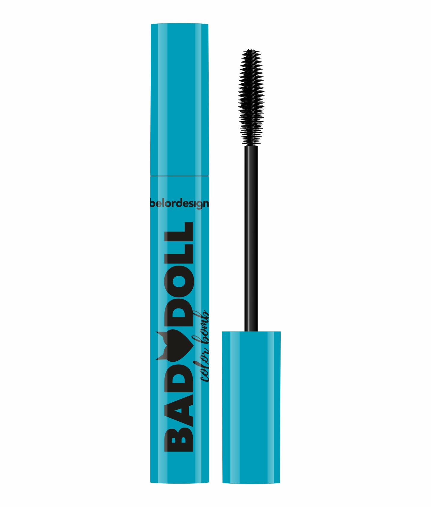 Тушь для ресниц Bad Doll цветная объемная тон голубой