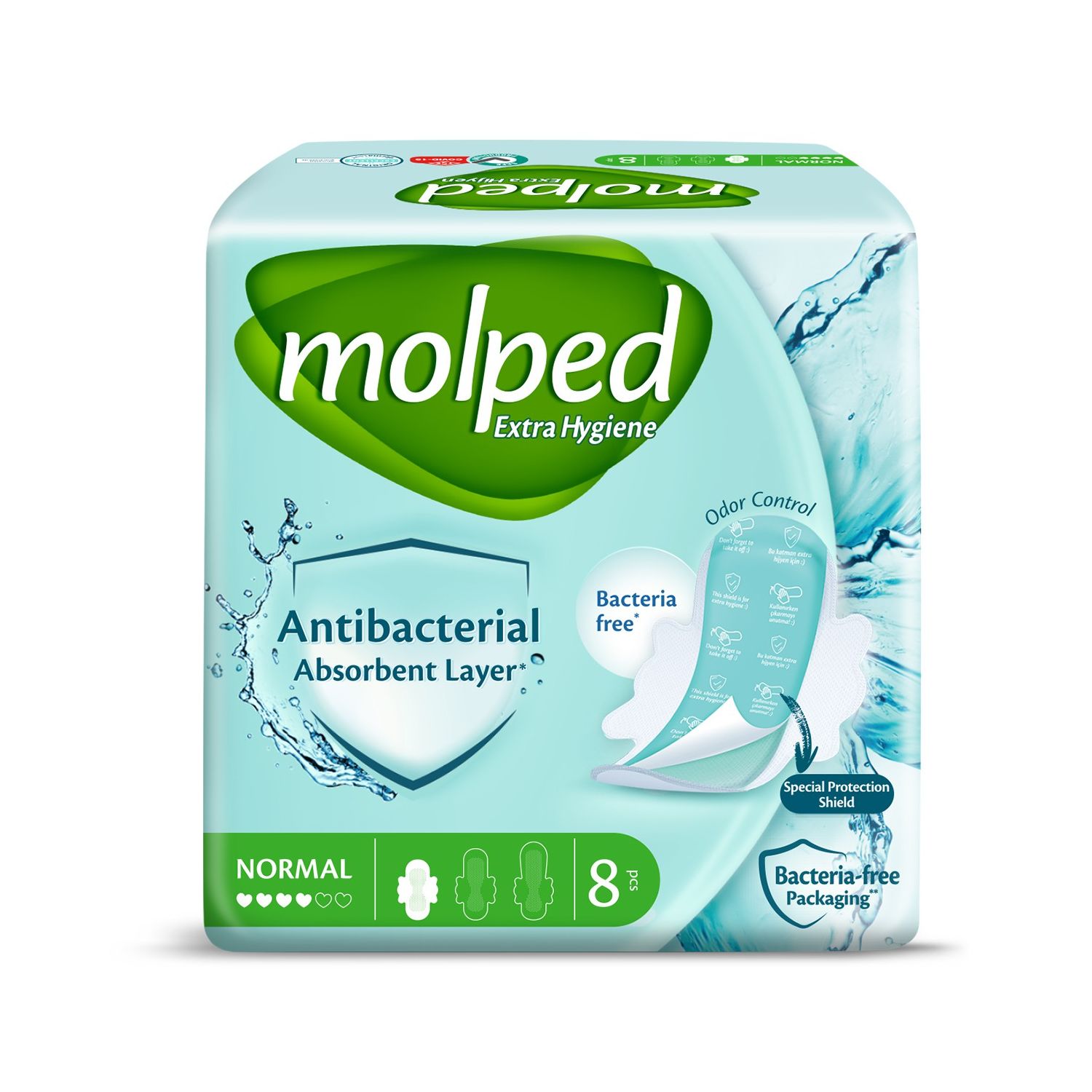 Molped Extra Hygiene Прокладки женские гигиенические Antibac Normal 8