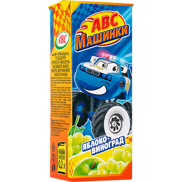 Нектар Яблочно-виноградный 0,2 л slim  МАШИНКИ АВС