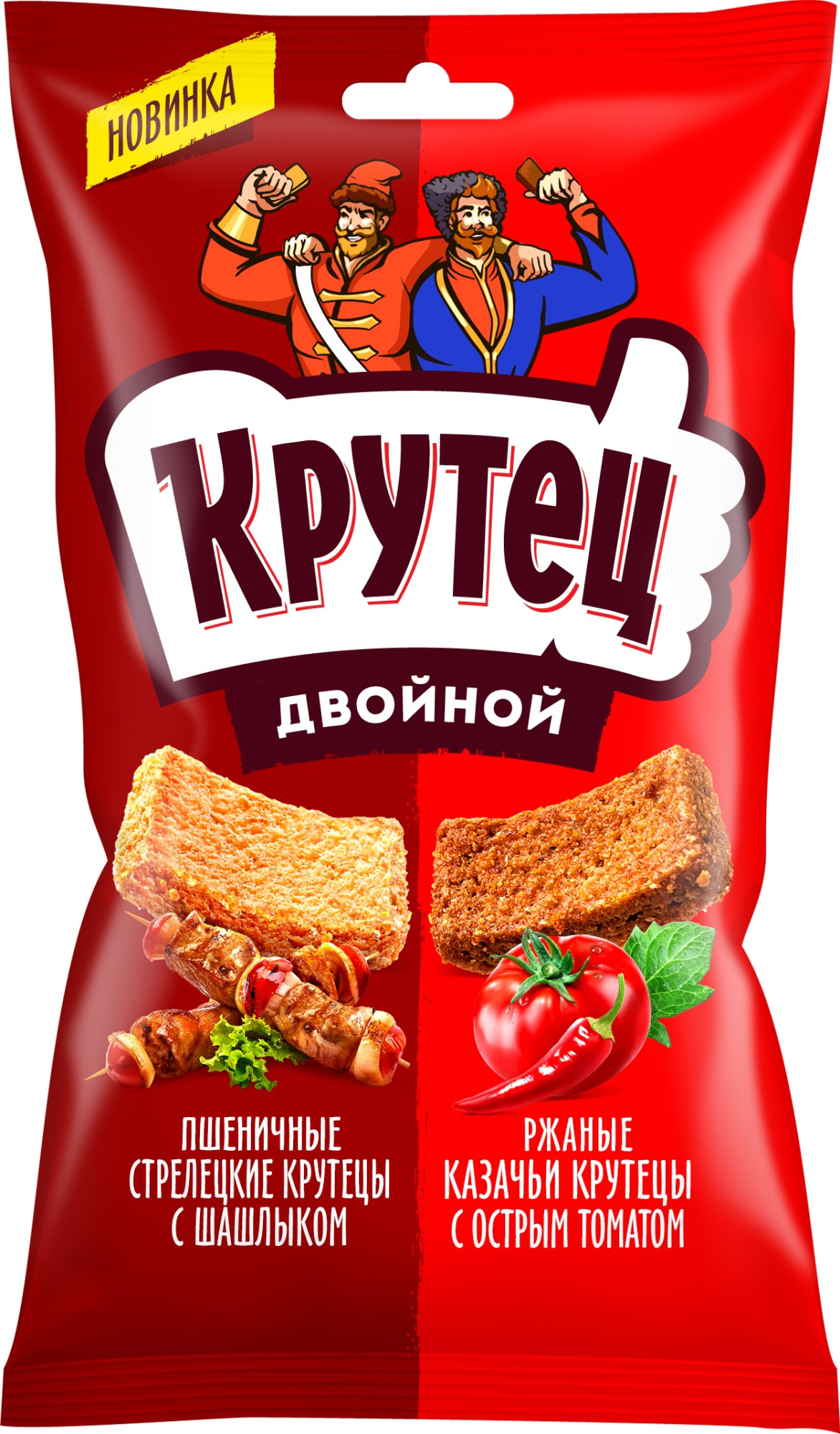 Смесь гренок двойной КРУТЕЦ Шашлык и томата спайси 18*100 г (1440 шт/паллет)